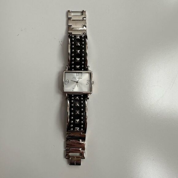 Betsey Johnson Studded Black and Silver Watch Y2K main image 6